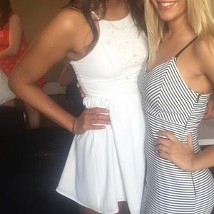 White dress with beaded detailing